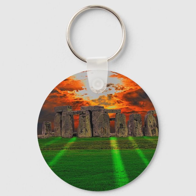 Porte-clés Stonehenge Standing Stones au coucher du soleil (Recto)
