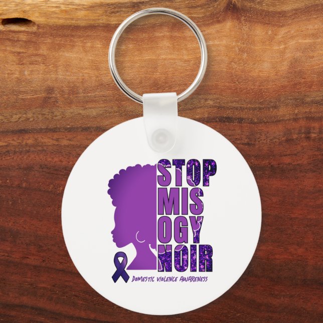 Porte-clés STOP MISOGYNOIR Sensibilisation à la violence dome (Recto)