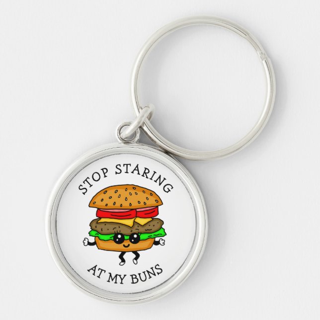 Porte-clés Stop Staring at | Food pun (Devant)