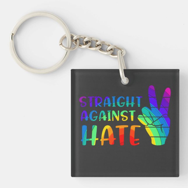 Porte-clés Straight Against Hate - LGBTQ+ Ally Pride (Devant)
