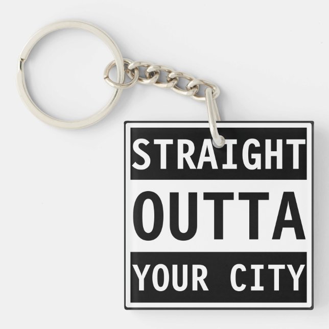 Porte-clés Straight Outta Your ville (Devant)