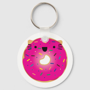 Porte-clés Strawberry Cat Donut Keychain