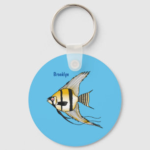 Porte-clés Striped angelfish cartoon