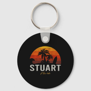 Porte-clés Stuart Floride Rétro Surfeur Plage Vintage