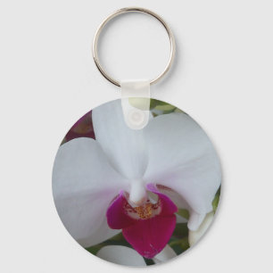 Porte-clés Stunning white & purple orchids on a keychain