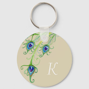Porte-clés Style Art Déco Nouveau Peacock Feathryl