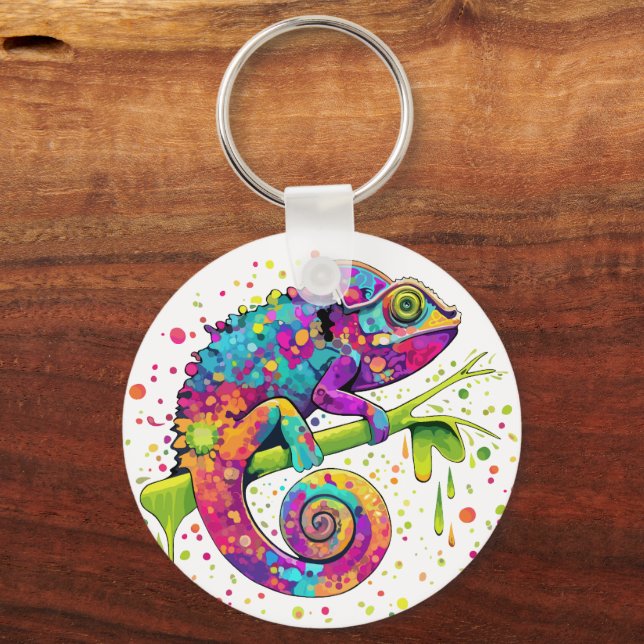Porte-clés Style d'aquarelle des teintures Chameleon (Recto)