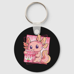 Porte-clés Style japonais Kawaii Axolotl Anim de Lait fraise