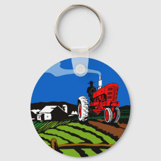 Porte-clés Style rétro du tracteur vintage