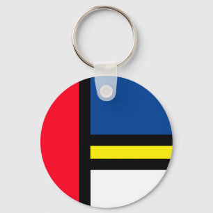 Porte-clés Style super et coloré moderne Mondrian Art Abstrai