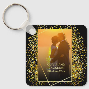 Porte-clés Stylish Happy Valentine Gold Parties scintillant p