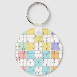 Porte-clés sudoku pastel
