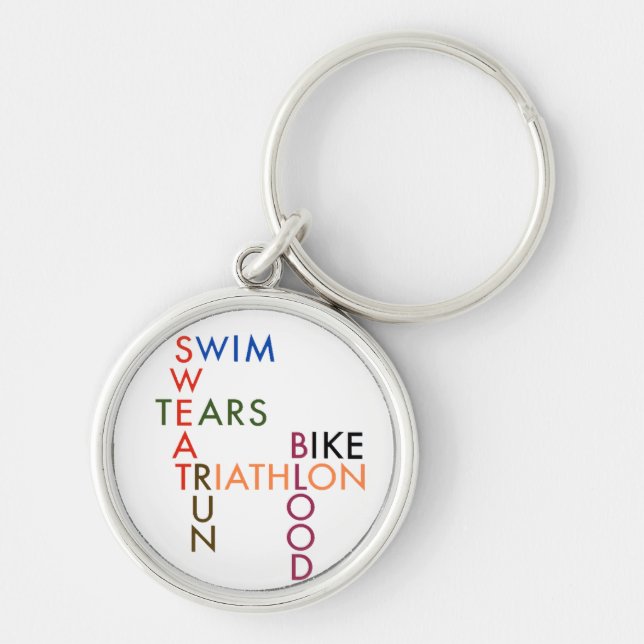 Porte-clés Sueur et larmes de sang de triathlon (Devant)