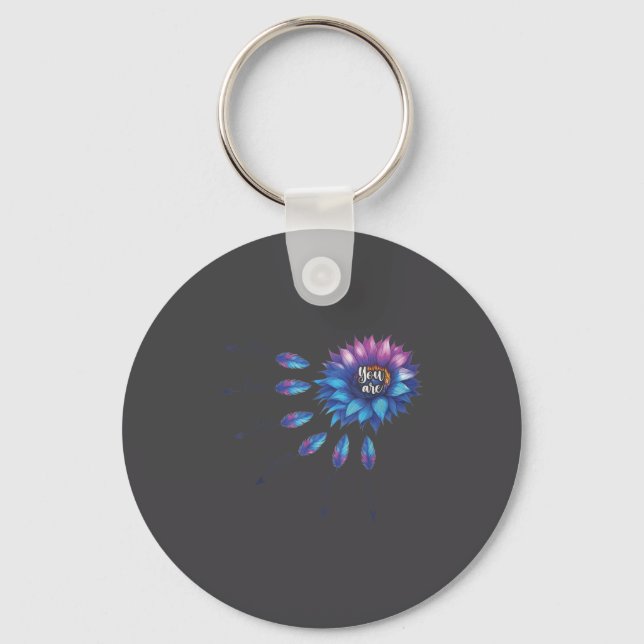 Porte-clés Suicide Prevention Awareness Sunflower You Are 988 (Recto)