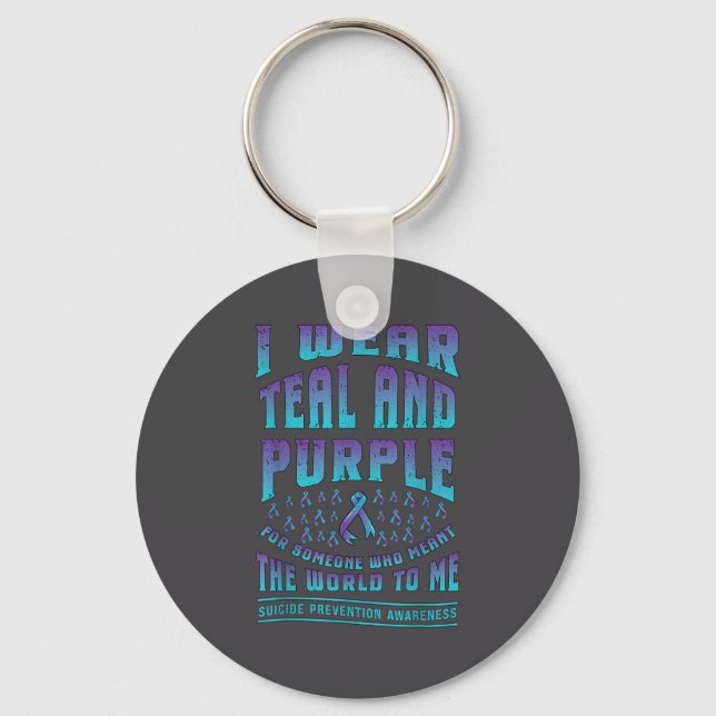 Porte-clés Suicide Prevention Wear Teal Purple For Someone Aw (Recto)