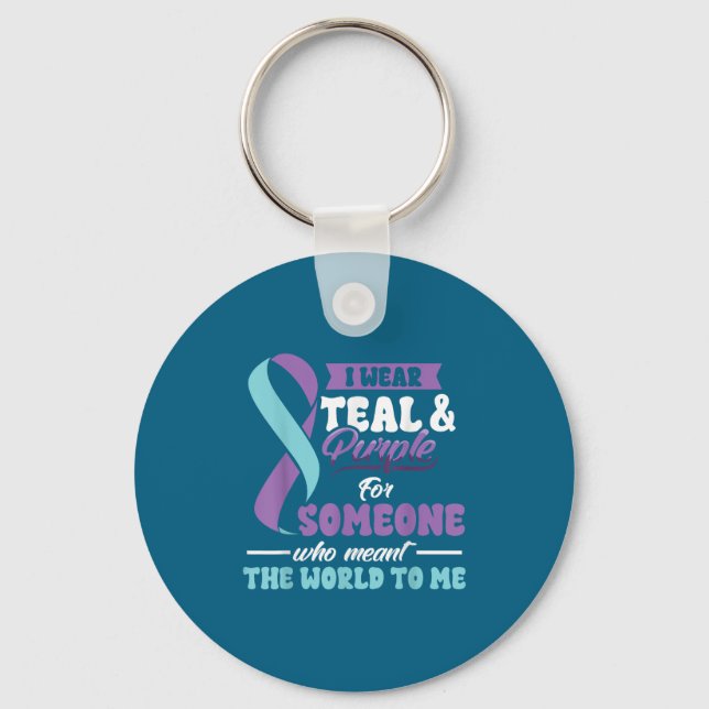 Porte-clés Suicide Prevention Wear Teal Purple Someone Meant  (Recto)