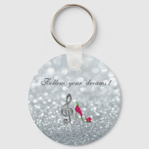 Porte-clés Suivez vos rêves, Glitterie, Talons, Clé Violine