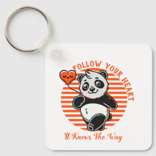 Porte-clés Suivez Votre Coeur Panda Cute Inspiration
