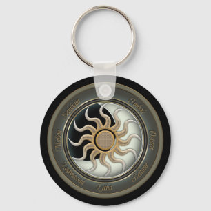 Porte-clés Sun et roue de païen de lune