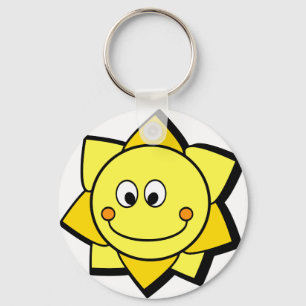 Porte-clés Sun jaune et orange de bande dessinée heureuse