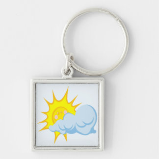 Porte-clés Sun mignon derrière un nuage