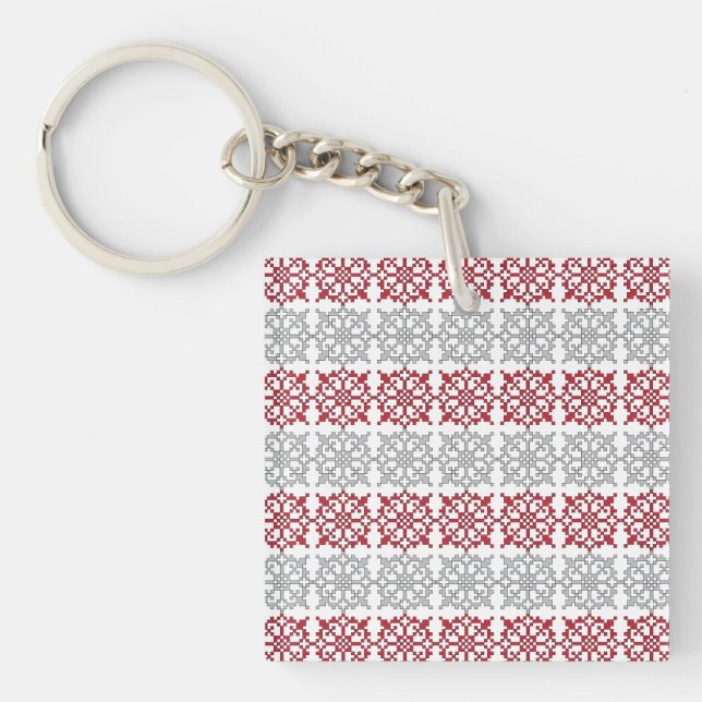 Porte-clés SUN traditionnel letton motif géométrique I (Devant)