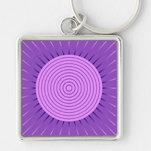 Porte-clés Sunburst géométrique moderne - Amethyst Purple