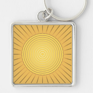 Porte-clés Sunburst géométrique moderne - Or de moutarde / Ja