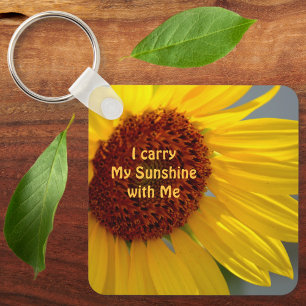 Porte-clés Sunflower I Carry My Sunshine with Me Personnalisé