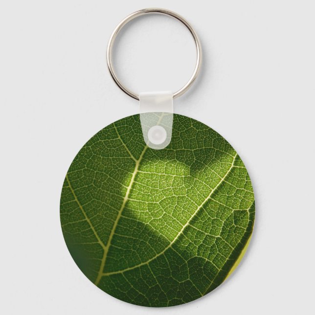 Porte-clés Sunlight Heart on Leaf Keychain (Recto)