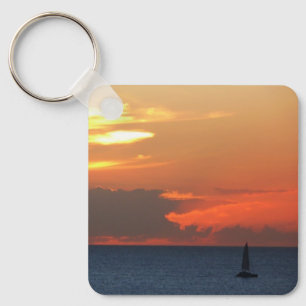 Porte-clés Sunset Clouds and Sailboat Seascape