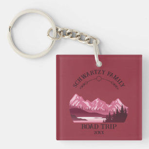 Porte-clés Sunset vintage Red Mountain Lake