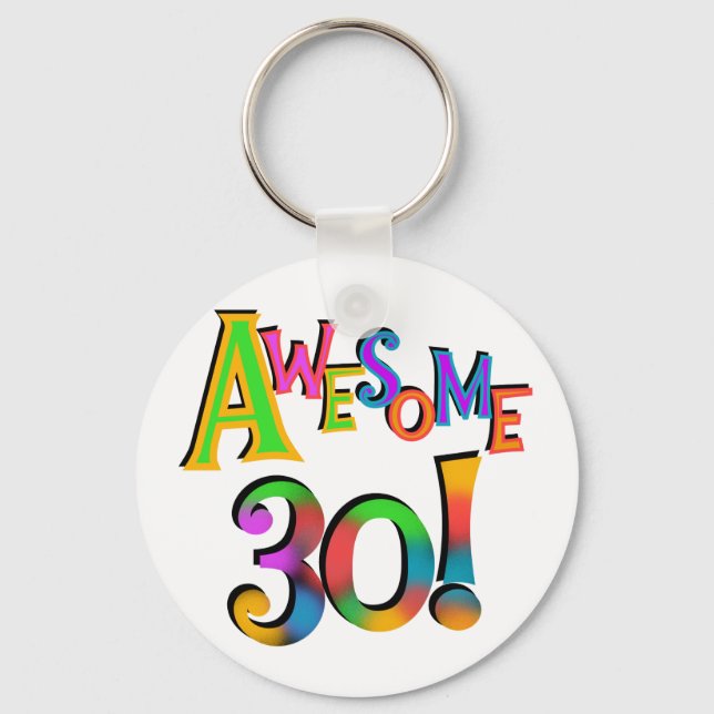 Porte-clés Super 30 T-shirts et cadeaux d'anniversaire (Recto)