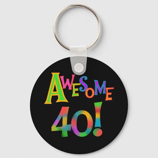 Porte-clés Super 40 T-shirts et cadeaux d'anniversaire (Recto)