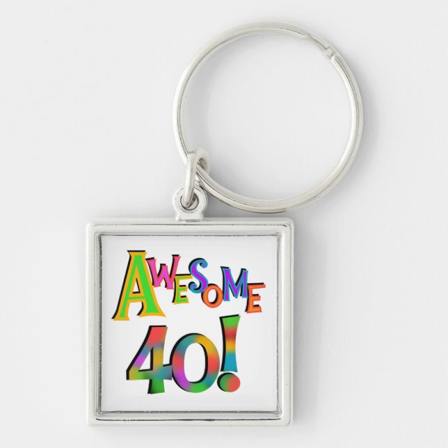 Porte-clés Super 40 T-shirts et cadeaux d'anniversaire (Devant)