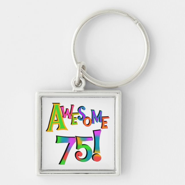 Porte-clés Super 75 T-shirts et cadeaux d'anniversaire (Devant)