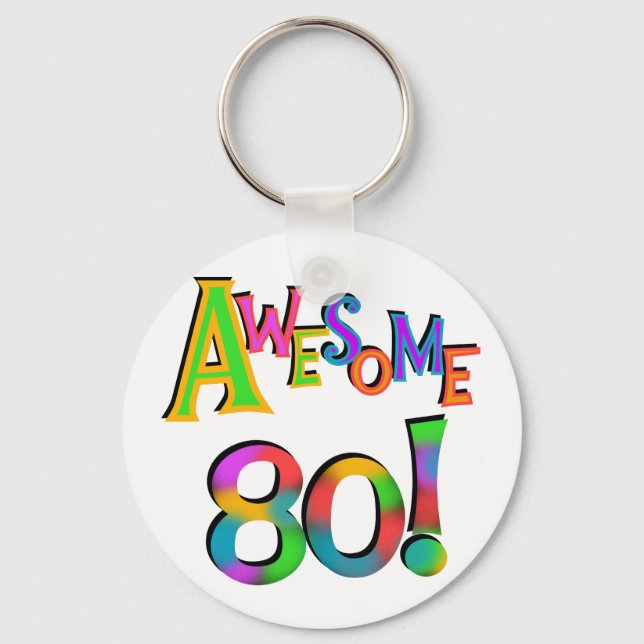 Porte-clés Super 80 T-shirts et cadeaux d'anniversaire (Recto)