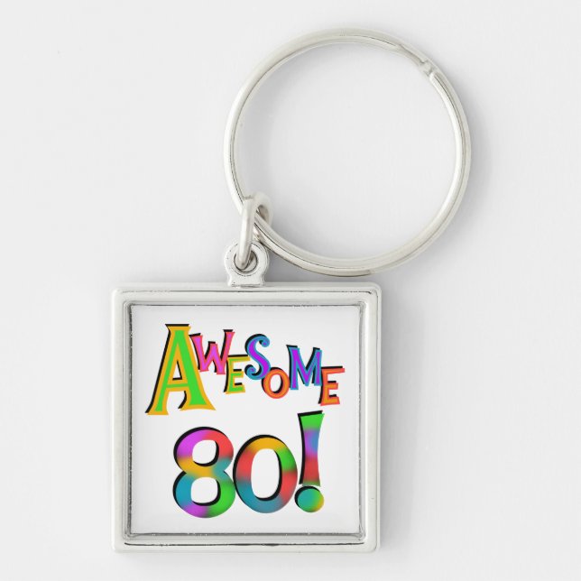 Porte-clés Super 80 T-shirts et cadeaux d'anniversaire (Devant)