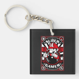 Porte-clés Super Gamer Jeux Rétro