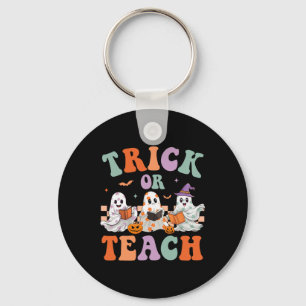 Porte-clés Super Halloween Trick Ou Enseigner Floral Ghost Te