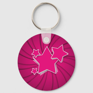 Porte-clés Super Hot Rose Stars et Swirl Arrière - plan