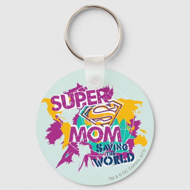 Porte-clés Super Maman sauve le monde (Recto)