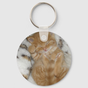 Porte-clés Super mignon Ginger Sleeping Kitten