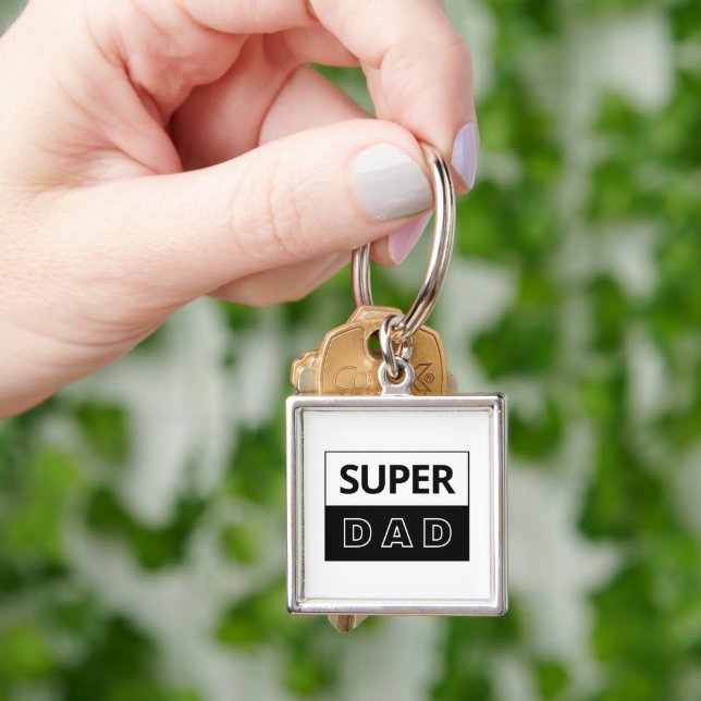 Porte-clés Super papa | Papa Noir Et Blanc (main)
