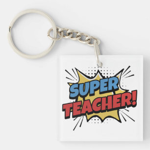 Porte-clés Super Professeur Style Bande Dessinée