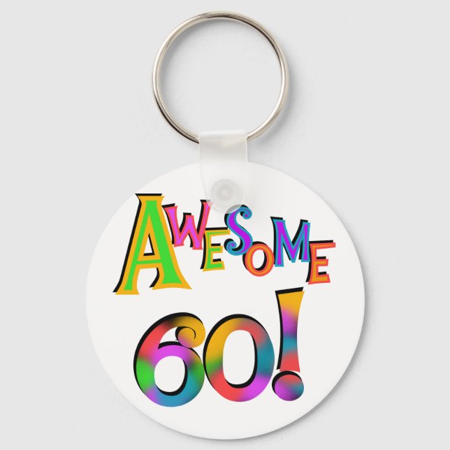 Porte-clés Superbe 60 T-shirts et cadeaux d'anniversaire (Recto)