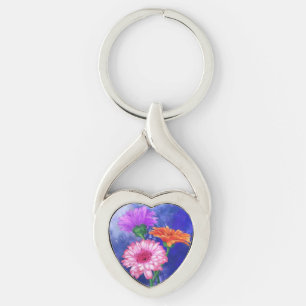 Porte-clés Superbe Gerberas Trois Couleurs Peinture Porte - c