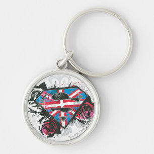 Porte-clés Supergirl British Drapeau et Roses