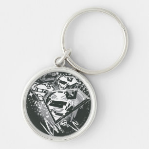 Porte-clés Supergirl noir et blanc