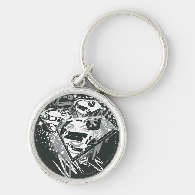 Porte-clés Supergirl noir et blanc (Devant)